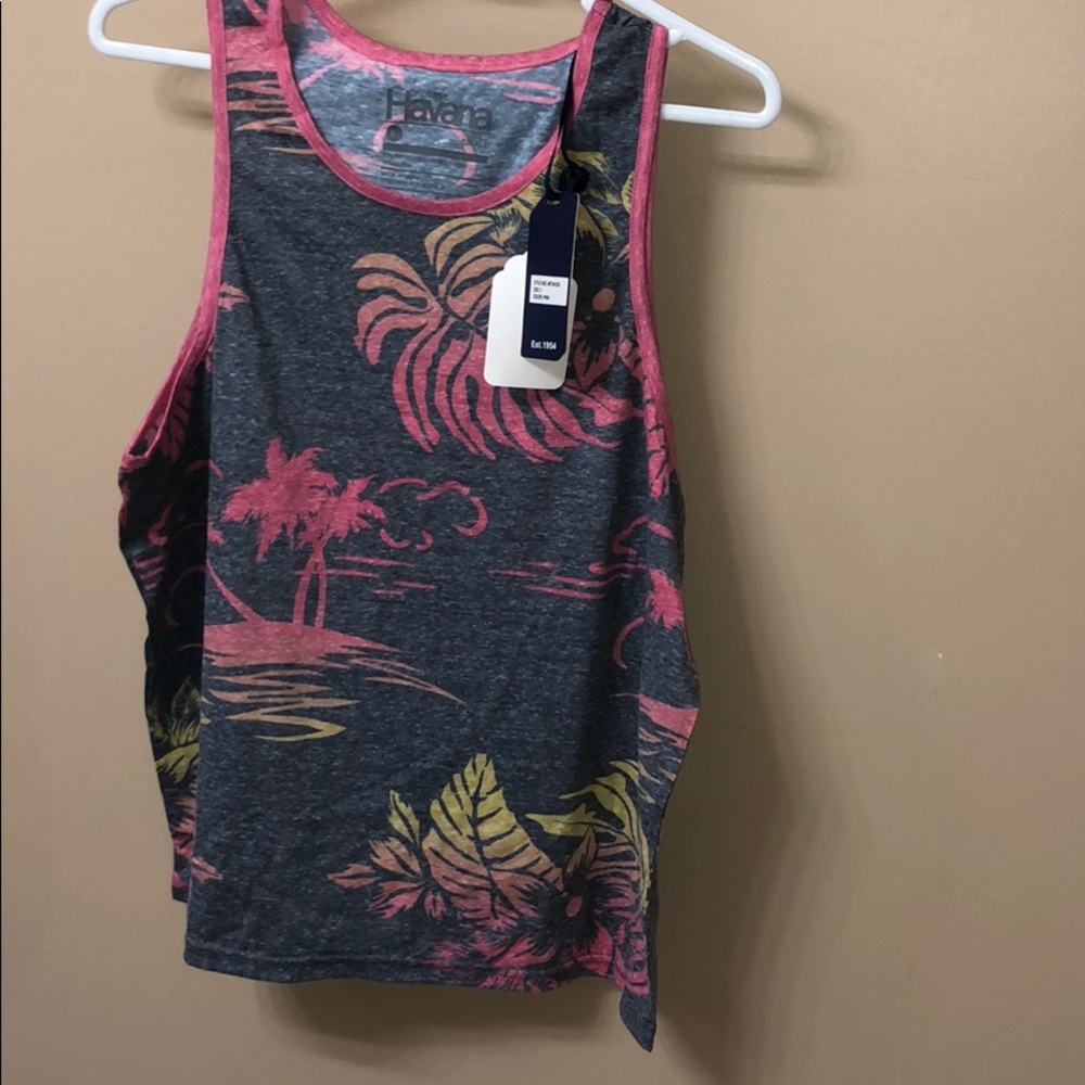 Vintage Havana grey, pink, & yellow tank top